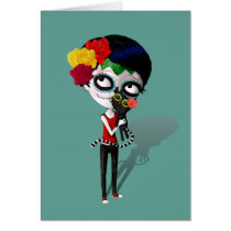 Spooky Dia de Los Muertos Girl cards