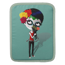 Spooky Dia de Los Muertos Girl housses ipad