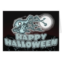 Spooky Ghost Halloween Card