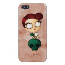 Spooky girl with Opossum iPhone 5 Cases