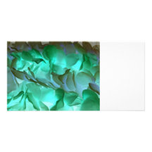 Spooky grey and green petals picture card