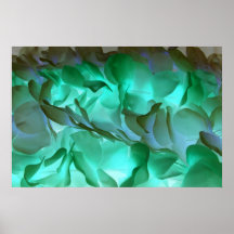 Spooky grey and green petals poster