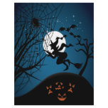spooky halloween night witch and spiders vector letterhead