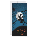 spooky halloween night witch and spiders vector rack cards