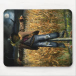 Spooky Halloween Scarecrow in Cornfield mousepads