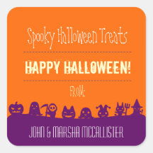 Spooky Halloween Treats Square Sticker