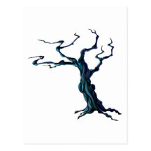 Spooky Halloween Tree Postcard