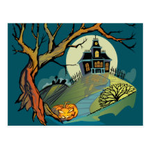 Spooky Haunted House Post Cards
