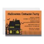 Spooky house halloween costume party invitation