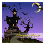 Spooky House on a HIll Halloween Invitation