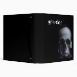 Spooky Human Skull Grim Black White Photography Vinyl Binders