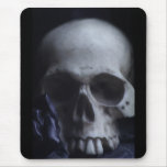 Spooky Human Skull Grim Black White Photography Mouse Pad