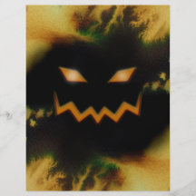 Spooky Jack O Lantern Face Blk Original Orange Full Color Flyer