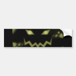 Spooky Jack O Lantern Face Blk Yellow Bumper Stickers