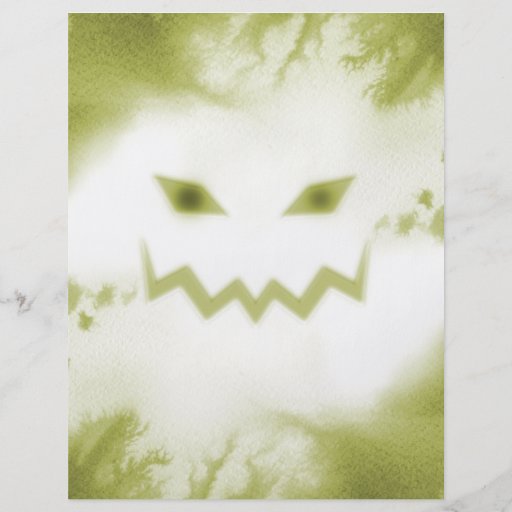 Spooky Jack O Lantern Face Wht Yellow Flyer Design
