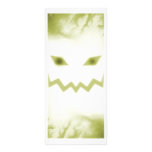 Spooky Jack O Lantern Face Wht Yellow Custom Rack Card