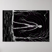spooky man in woods poster