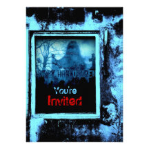 Spooky Moonlight Ghost Halloween Party Invites