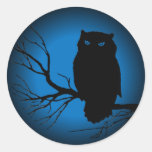 Spooky Owl Blue Moon Stickers
