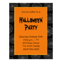 Spooky Spider Web Invitation Card Template