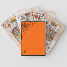 Spooky Spiderwebs Orange and Black Card Decks