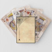 Spooky Spiderwebs Parchment and Black Deck Of Cards