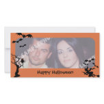 Spooky Tree, Bats and Witch Halloween Photo Cards photo cards