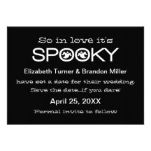 Spooky Typography Halloween Save the Date Invitation