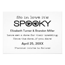 Spooky Typography Halloween Save the Date Custom Invites