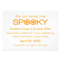 Spooky Typography Halloween Save the Date Custom Invites