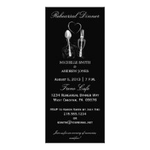 Spoon & Fork Wedding Rehearsal Dinner Invitations