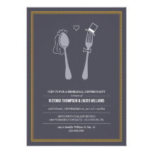 Spoon Hearts Fork Rehearsal Dinner Invitations
