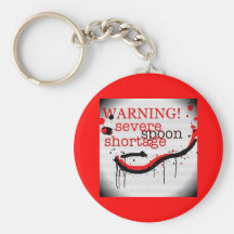 Spoon shortage warning keyring keychain