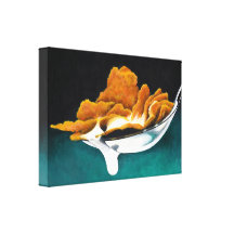 Spoonful of Cereal and Milk Painting Wrap Canvas Stretched Canvas Print