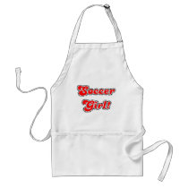 sport3 soccer girl sports fans red glitter text aprons