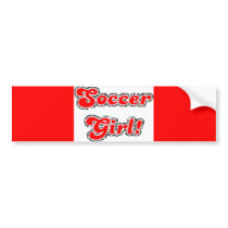 sport3 soccer girl sports fans red glitter text bumper stickers