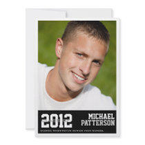 Sport Guy Photo Graduation Party Invitation Black