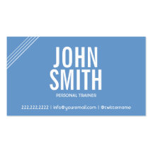 Sport Stripes Blue Personal Trainer Business Card