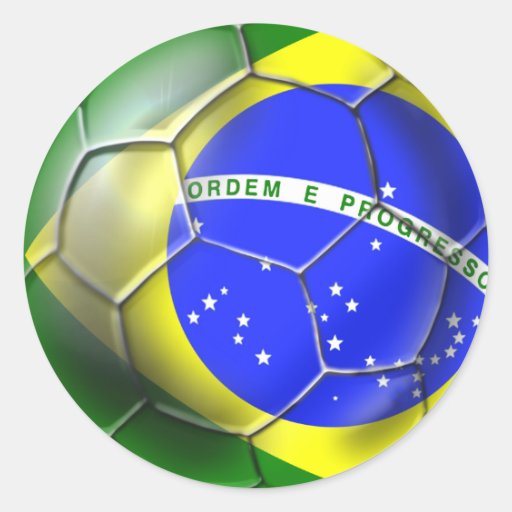 Sports 2014 brésiliens de drapeau du football du B Autocollants
