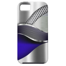 Sports Car Metallic Silver Mesh blue iPhone 5 Cover