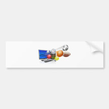 Sports computer app concept bumper stickers