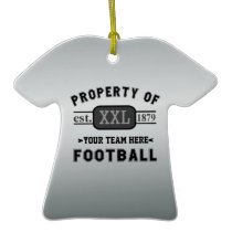 Sports Football: Property of Your Team Customized Christmas Tree Ornaments