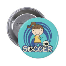 Sports Girl - Soccer T-shirts and Gifts Pinback Button