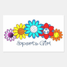 Sports Girl - Volleyball Rectangle Sticker