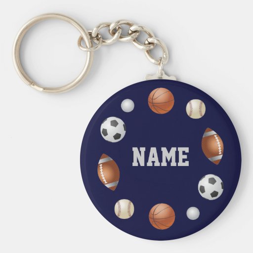 Sports Keychain personnalisé par monde - bleu Porte-clés