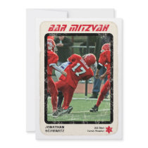 Sports Star Bar Mitzvah Invitation, Red