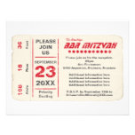 Sports Star Bar Mitzvah Reception Card, Red Custom Invites