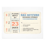 Sports Star Bar Mitzvah Reply Card w/dinner, Blue Custom Invite