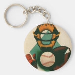 Sports vintages ; Joueur de baseball, attrapeur Porte-clés