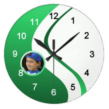 Sports Wave Custom Photo Round Wallclocks